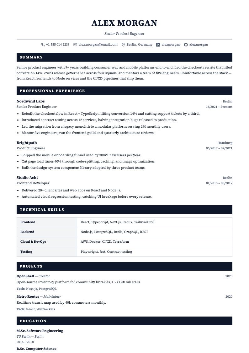 Executive resume template